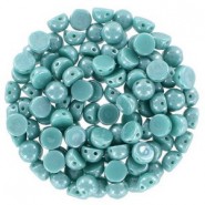 Czech 2-hole Cabochon beads 6mm Jade Shimmer